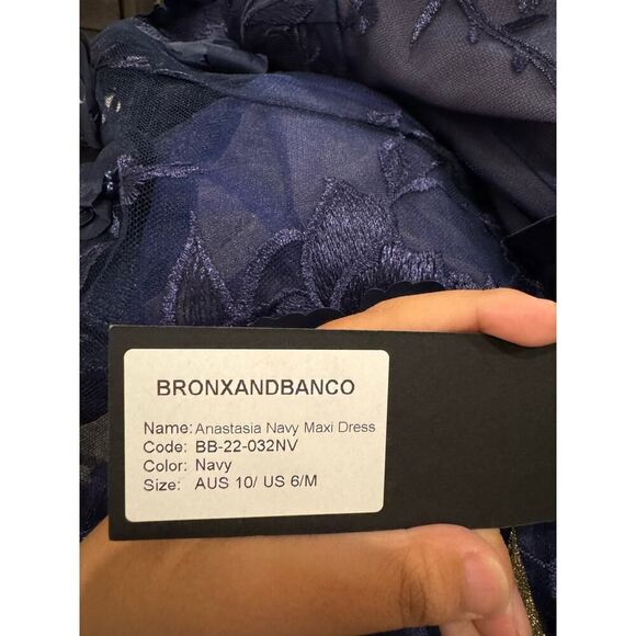 BRONX & BANCO Anastasia Navy Maxi Dress AUS 10/ us 6/M - Picture 7 of 15